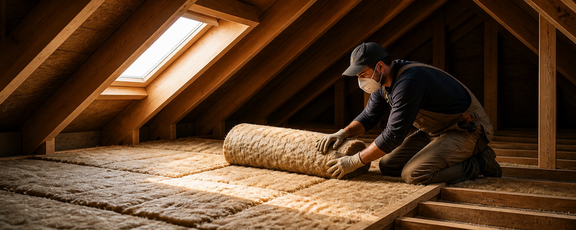 Isolation des combles par un technicien Envireno